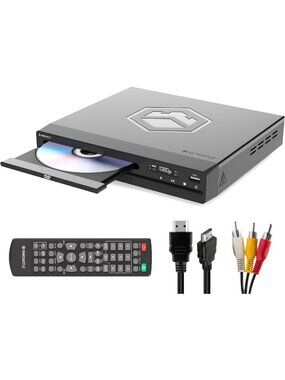 Compact DVD Player | Multi-Region Playback | 1080p Upscaling | HDMI & USB